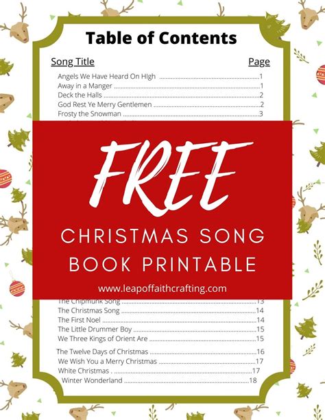 Christmas Carol Songbook Printable